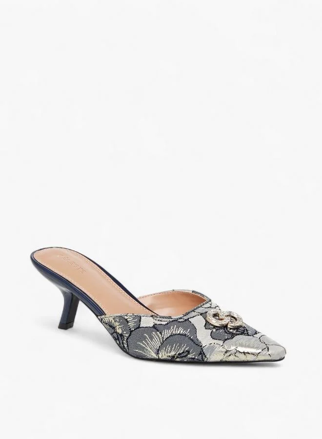 Celeste Women Embellished Kitten Heel Mules