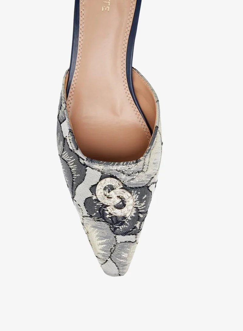 Celeste BLUE Women Embellished Kitten Heel Mules for Women | Best Price UAE