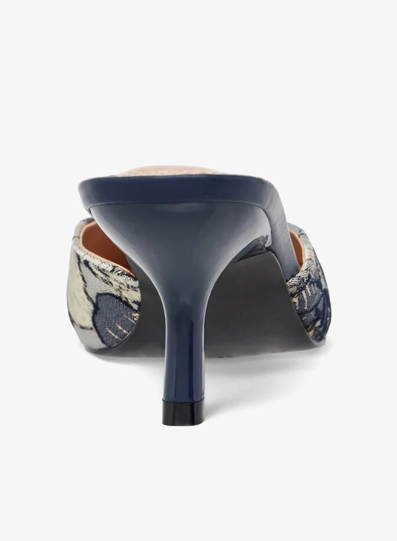 Celeste BLUE Women Embellished Kitten Heel Mules for Women | Best Price UAE