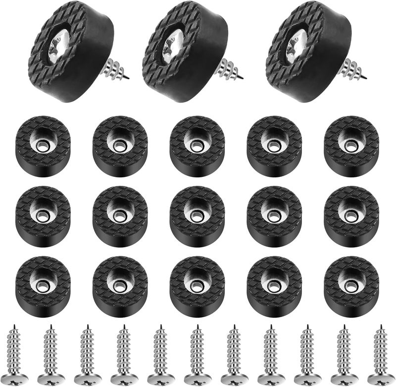 Serplex 32Pcs 24mm/0.94" Screw-On Round Rubber Feet Furniture Pad Bulk Set, Furniture Pads with Screws, Round Feet Non Slip Rubber Bumpers Floor Protector for Table Desk Chair Sofa - Image 1