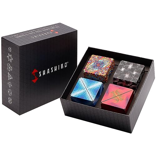 Shashibo Gift Box of 4 The Shape Shifting Box 36 Rare Earth Magnets STEMSTEAM Fidget Geometric 3D Magnetic Transforming Magnetic Box Magic Cube - Image 1