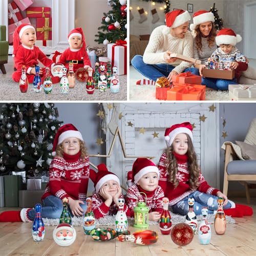 AORZIT Christmas Bowling Set for Kids Toddler Party Supplies, Christmas Bowling Game for Kids Bowling Pins Bowling Balls for Family Indoor Outdoor Party Games Kids Party Decor, Winter Holiday Games for Kids - Image 5