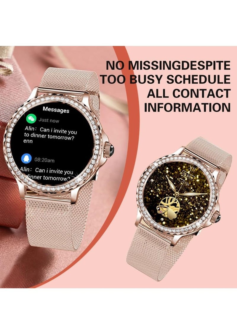 DMG TECH Smart Watch for Women IP68 Waterproof Multiple sports modes Fitness Watches(Gold)  - Image 1