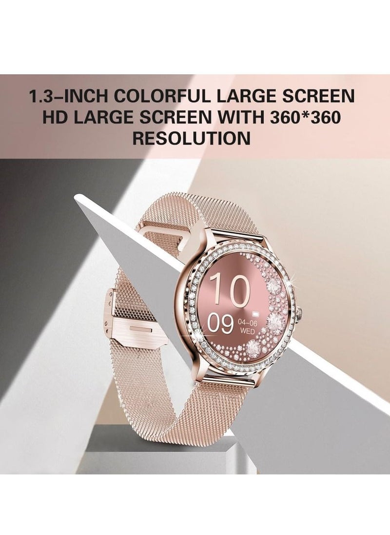 DMG TECH Smart Watch for Women IP68 Waterproof Multiple sports modes Fitness Watches(Gold)  - Image 4