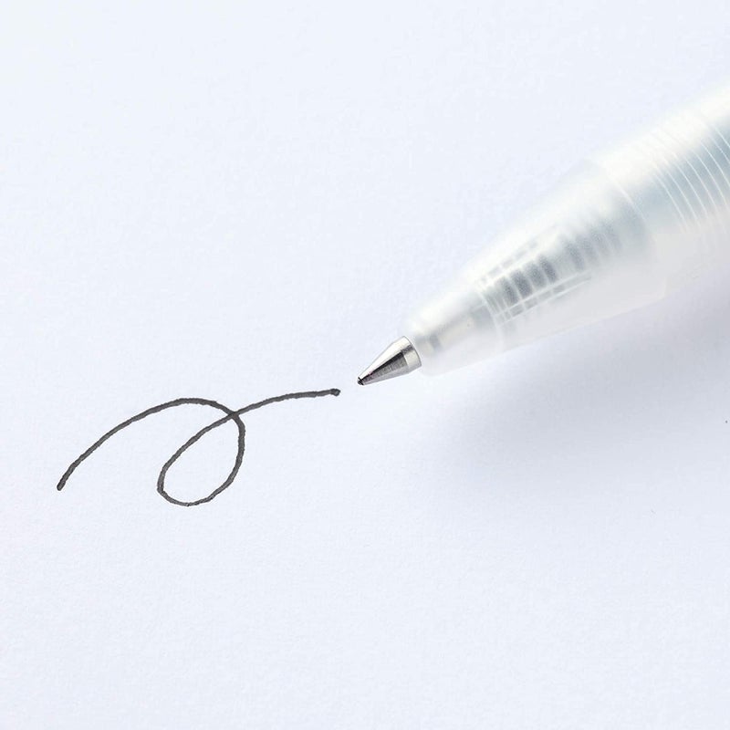 Muji Smooth Gel Ink Ballpoint Pen Knock Type 10-Pieces Set, 0.5 mm Nib Size, Black - Image 3