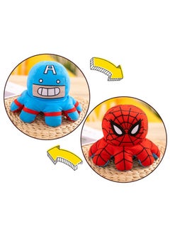 ZCM-HAPPY 4 Pieces of Non-Toxic Soft Double-Sided Flip Octopus Plush Toys With Different Expression On Both Side 20 cm  - Image 2