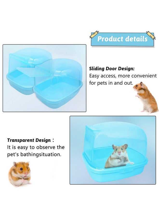 Hamiledyi Hamster Bathtub Dwarf Hamster Bathroom Sand Bath Container Chinchilla Sauna Room Plastic Sand Bath Box House for Gerbils Hedgehog Mice or Other Small Pets Animals - Image 2