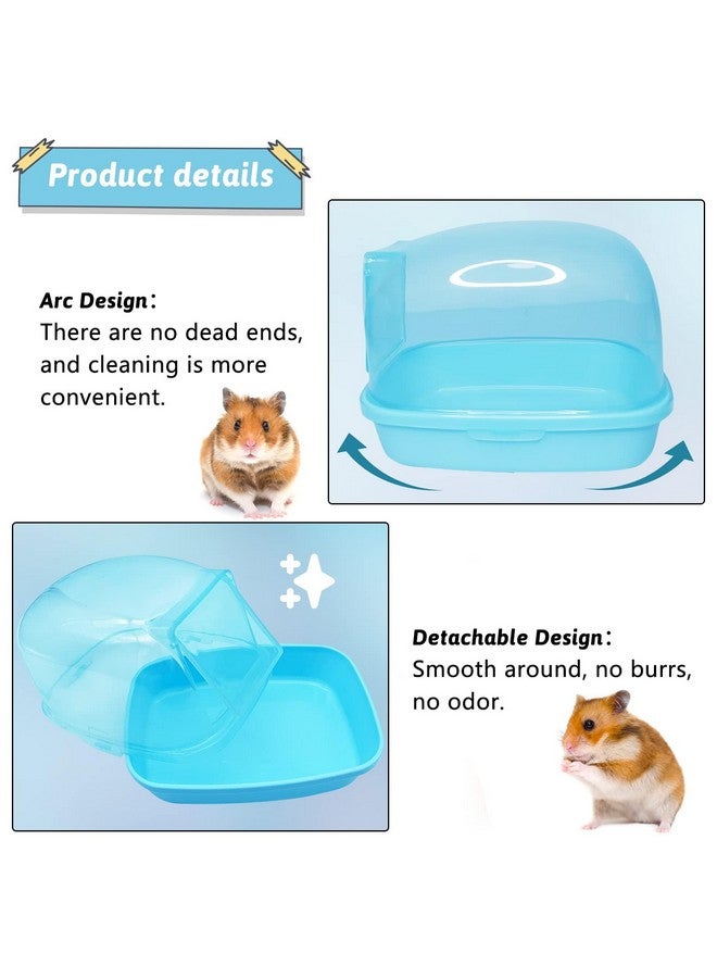 Hamiledyi Hamster Bathtub Dwarf Hamster Bathroom Sand Bath Container Chinchilla Sauna Room Plastic Sand Bath Box House for Gerbils Hedgehog Mice or Other Small Pets Animals - Image 3