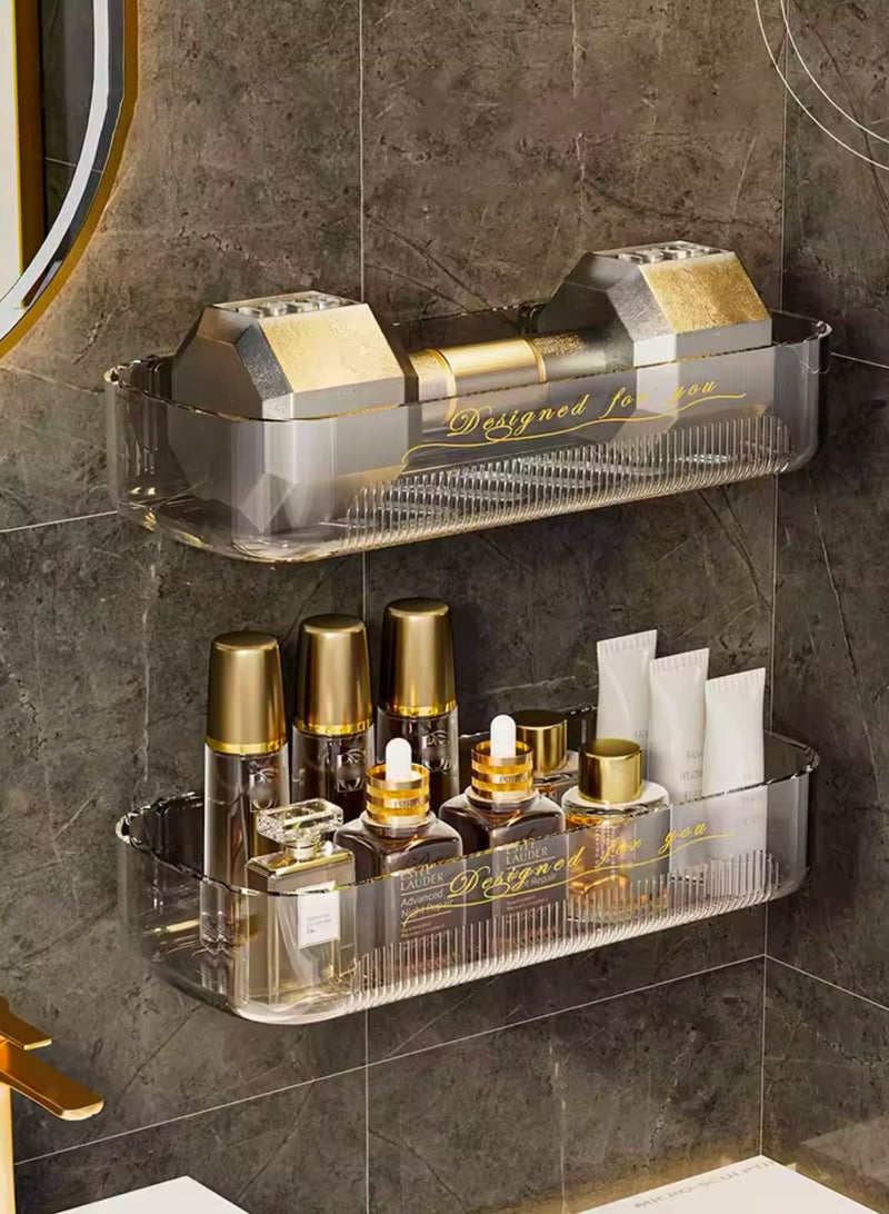 2 Pcs Set Bathroom Organization,Acrylic Storage Rack ,Cosmetic Storage Box Bathroom Storage Rack