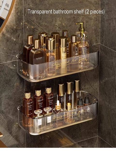 2 Pcs Set  Bathroom Organization,Acrylic Storage Rack ,Cosmetic Storage Box Bathroom Storage Rack