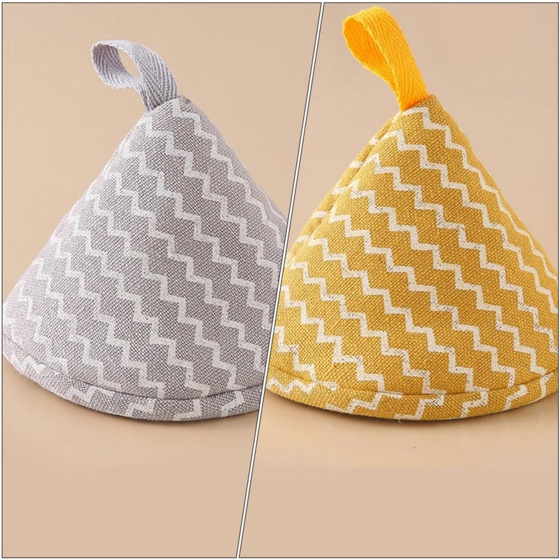2pcs Triangular Pot Handle Gloves and Pot Lid Covers Cotton Linen Heat-Resistant Anti-Scald Protector for Kitchen Cooking Sturdy Potholders Suitable and Casseroles - Image 5
