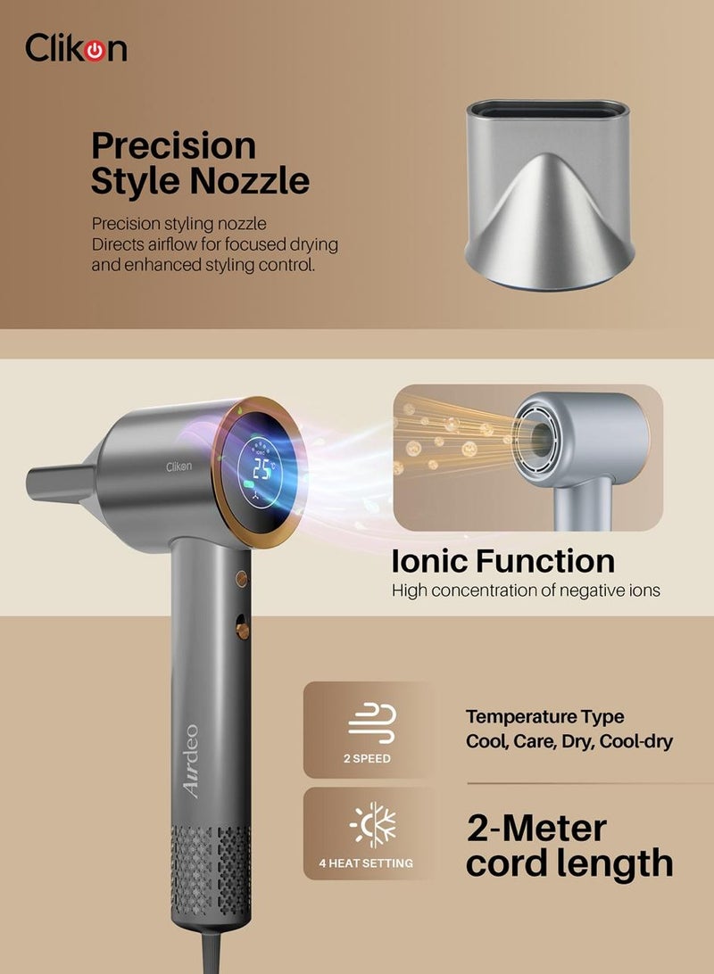 كليكون Clikon Airdeo BLDC Hair Dryer – 110 000 RPM Brushless Motor, 21 m/s Wind, LED Display, Ionic, Lightweight & Quiet - Image 5