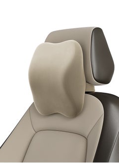 Frido Frido Ultimate Car Neck Rest Pillow, Ultrasoft Car Pillow for Comfortable Car Rides, Superior Neck Support Cushion, Relieves Neck Pain, Hi-Per Foam Head Rest Pillow with Washable Velvet Cover, Beige  - Image 1