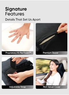 Frido Frido Ultimate Car Neck Rest Pillow, Ultrasoft Car Pillow for Comfortable Car Rides, Superior Neck Support Cushion, Relieves Neck Pain, Hi-Per Foam Head Rest Pillow with Washable Velvet Cover, Beige  - Image 5