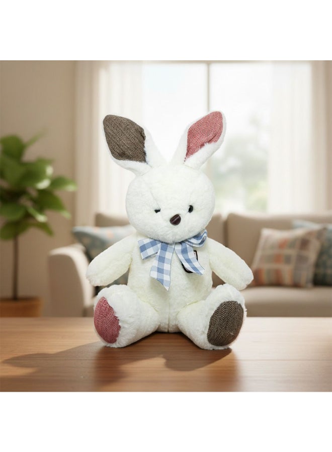 DANUBE HOME 65cm White Bunny Plush with Ribbon – Soft & Huggable Stuffed Rabbit Toy for Kids | Cute Cuddly Gift for Girls, Babies & Nursery Decor - Image 1