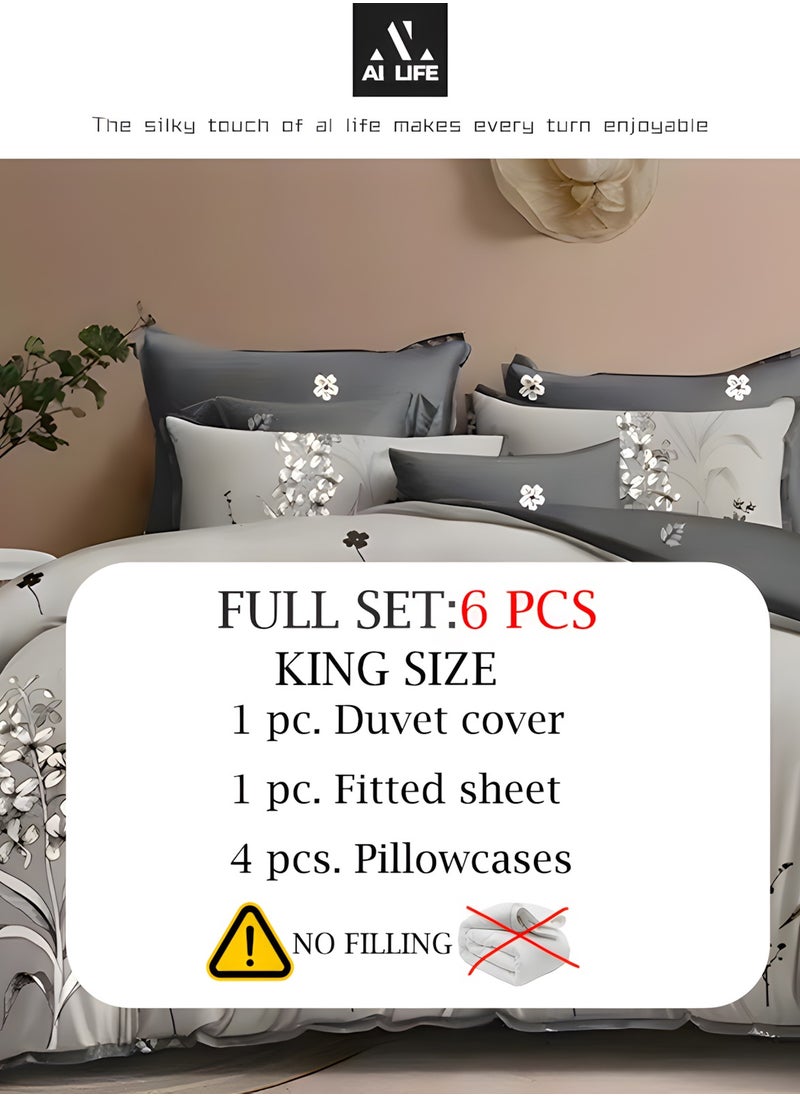 Al LIFE AI LIFE Luxury 6-Piece King Bedding Set – Ultra-Soft Microfiber Bed Sheets with Deep Pocket Fitted Sheet, Duvet Cover & 4 Pillowcases – Breathable, Durable & All-Season Comfort  - Image 3