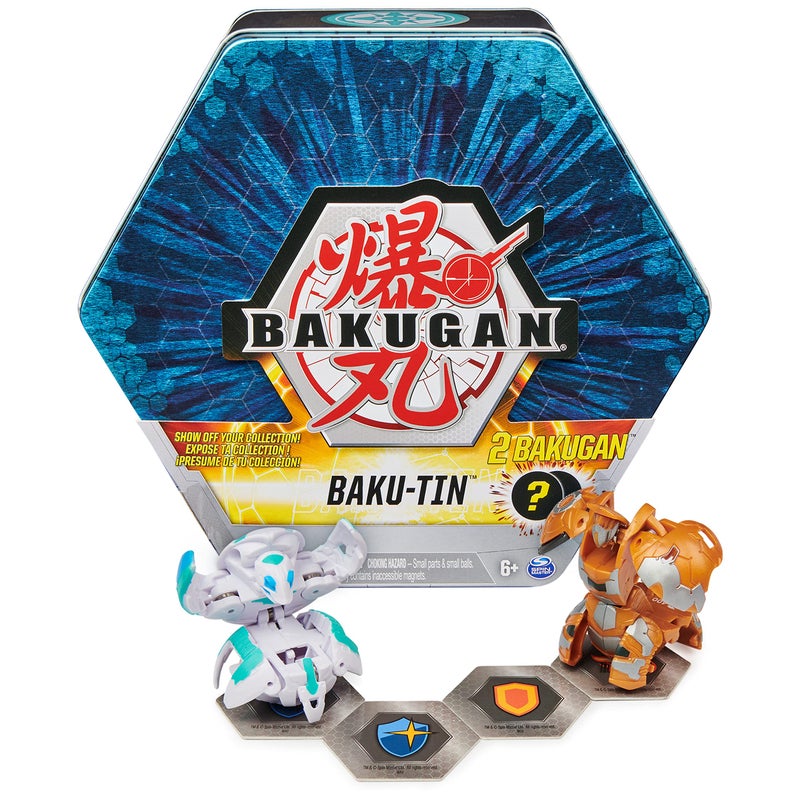 BAKUGAN Bakugan Baku-Tin, Premium Collector’s Storage Tin with 2 Mystery (Style May Vary), Kids Toys for Boys Aged 6 and Up  - Image 1