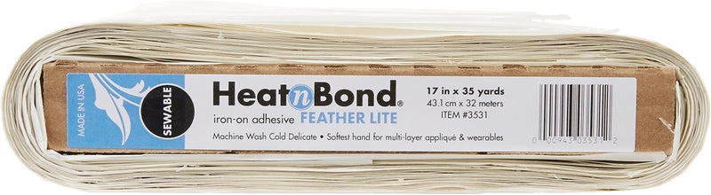 1 HeatnBond FeatherLite لاصق بالكي، 17 بوصة × 35 ياردة، أبيض - Image 2