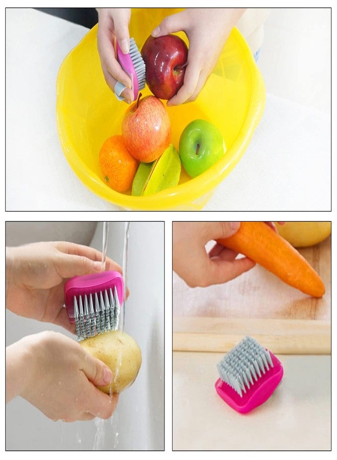 Openfly Flexible Vegetable Brush Fruit and Vegetable Brushes, Vegetable/Fruit Peeler with Brush Bendable Fruit Brush Scrubber for Food Veggies Carrot Potato Corn, 5 Pcs - Image 4