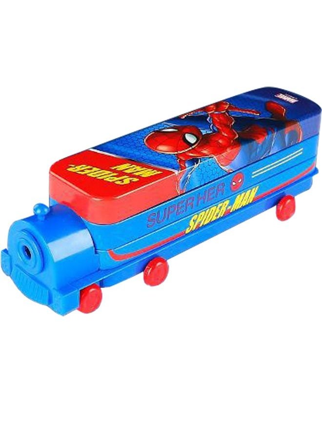Generic - Cartoon Printed School Bus Matal Pencil Box with Moving Tyres and for Kids - Blue - Image 1