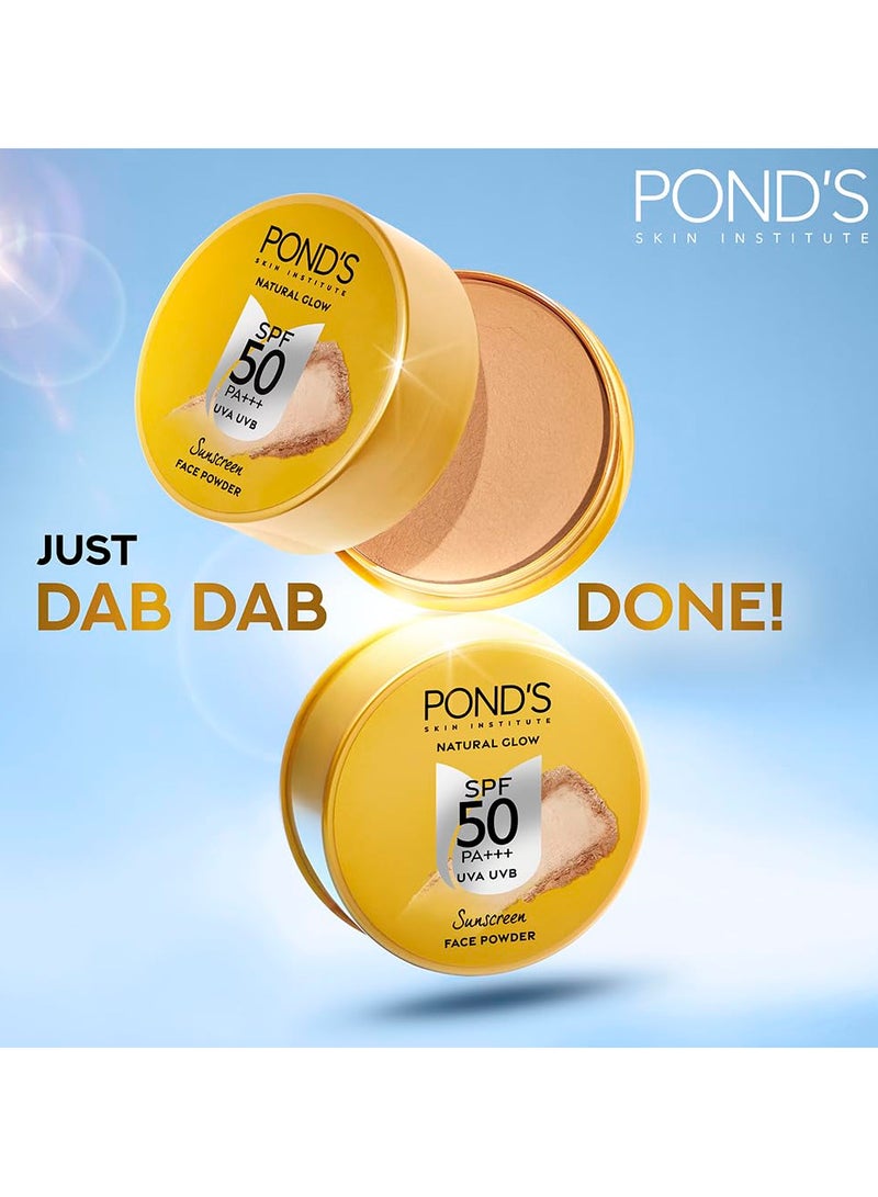 Pond's Natural Glow Sunscreen Face Powder 20g | SPF 50 | PA++ + | UVA & UVB For All Skin Types - Image 5