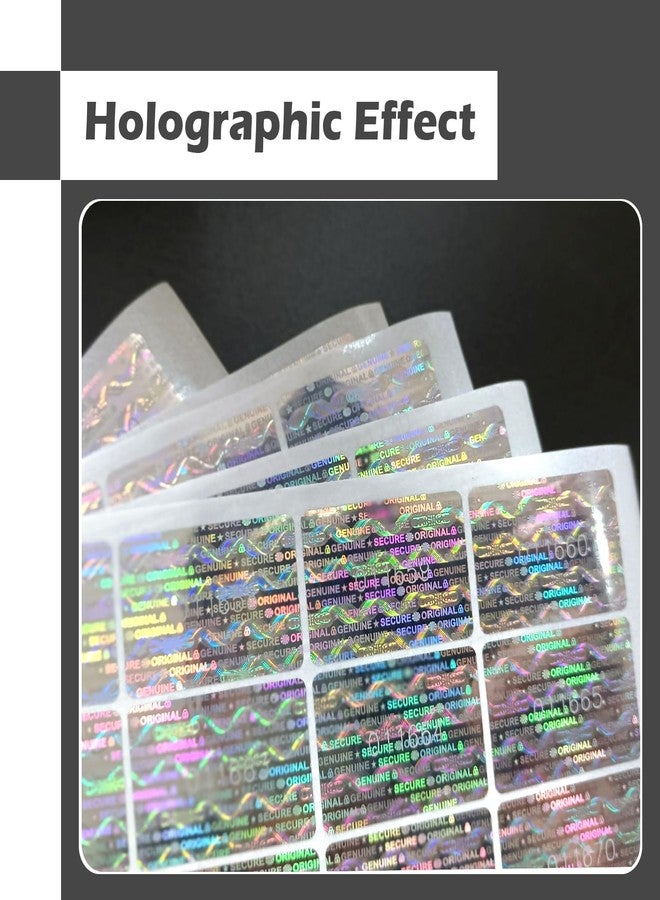 ILMBVM 1.18X0.79 inch Silver High Security Sticker Hologram Tamper Evident Seal Warranty Void Labels with Unique Serial Number 350pcs - Image 4