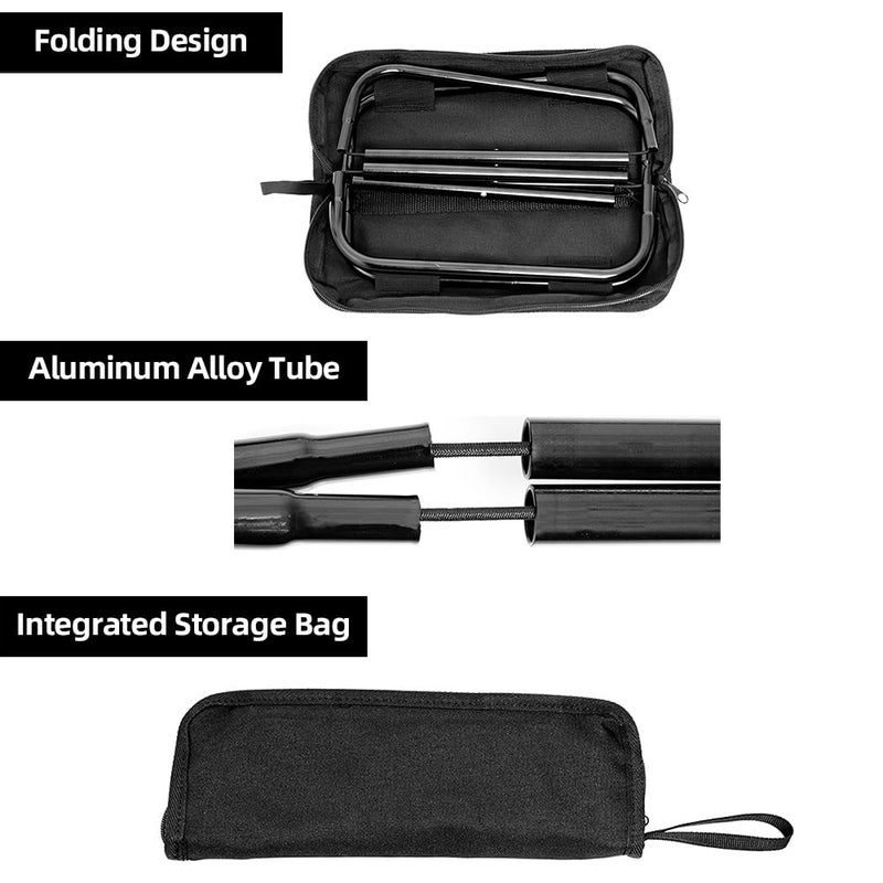 Green and Black Portable Folding Camping Stool Lightweight Zip Pack Outdoor Chair - Image 4
