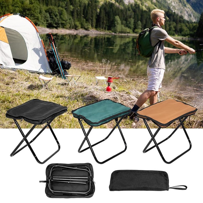 Green and Black Portable Folding Camping Stool Lightweight Zip Pack Outdoor Chair - Image 5