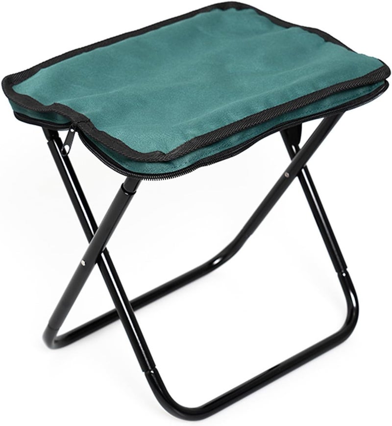Green and Black Portable Folding Camping Stool Lightweight Zip Pack Outdoor Chair - Image 1