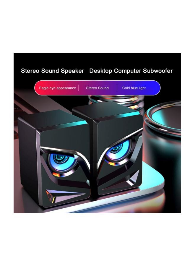 مكبر صوت مكتبي بمنفذ USB 2.1 طراز V128 الأسود / الأزرق - Image 2