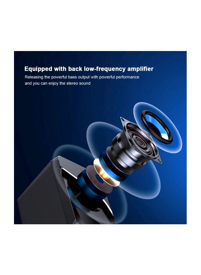 مكبر صوت مكتبي بمنفذ USB 2.1 طراز V128 الأسود / الأزرق - Image 4