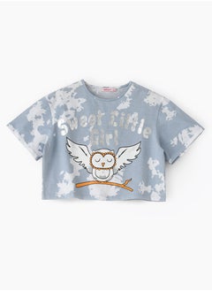 Knitted top with print in front