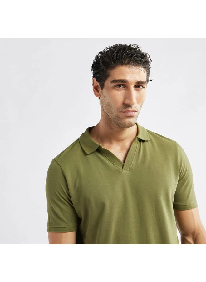 Splash FAV Solid Polo T-shirt with Short Sleeves