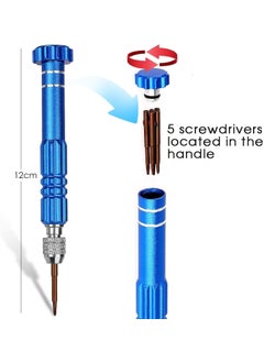 ikis ikis Multifunctional Small Magnetic Precision Pocket Mini Screw Driver Set for Eyeglass Smartphone Tablet Watch Repair Tool Kit 5in1 Multifunctional Screw Driver  - Image 3