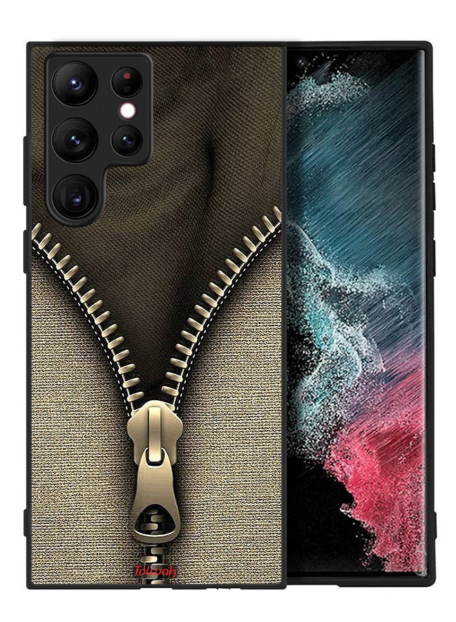 Tolwak Samsung Galaxy S22 Ultra 5G Protective Case Cover Zip Pattern - Image 2