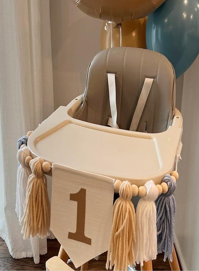 Ereniko Handmade Boho 1st Birthday High Chair Banner Party Decoration For Girl Baby Shower Blue And White Wall Hangings Decorative For Kids Bedroom - Image 4