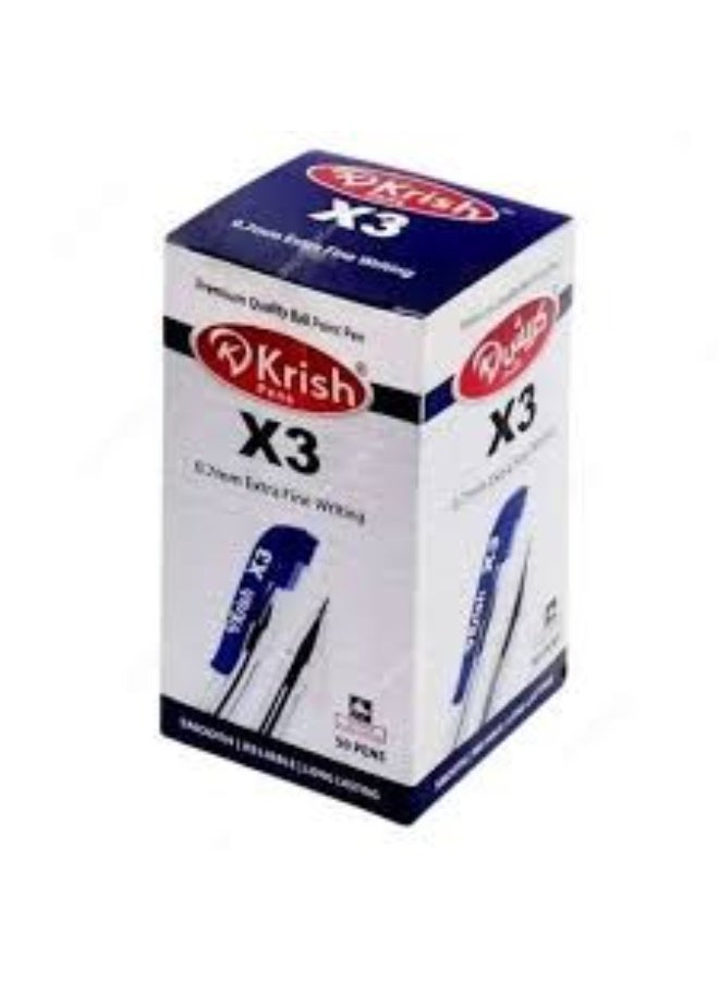 Krish X3 Grippy Ball Pen 0.7mm 50PCS – Extra Fine Tip Smooth Writing, Comfortable Grip, Everyday Use Pen - Image 2