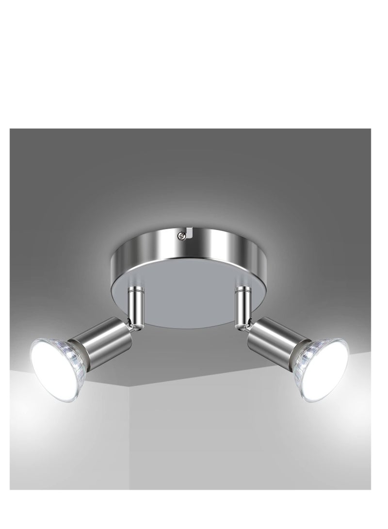 مصباح سقف LED قابل للدوران، مصباح دائري دوار في اتجاهين، مصابيح سقف LED، مصباح سقف للمطبخ، غرفة المعيشة، غرفة النوم، كروم أبيض - Image 1