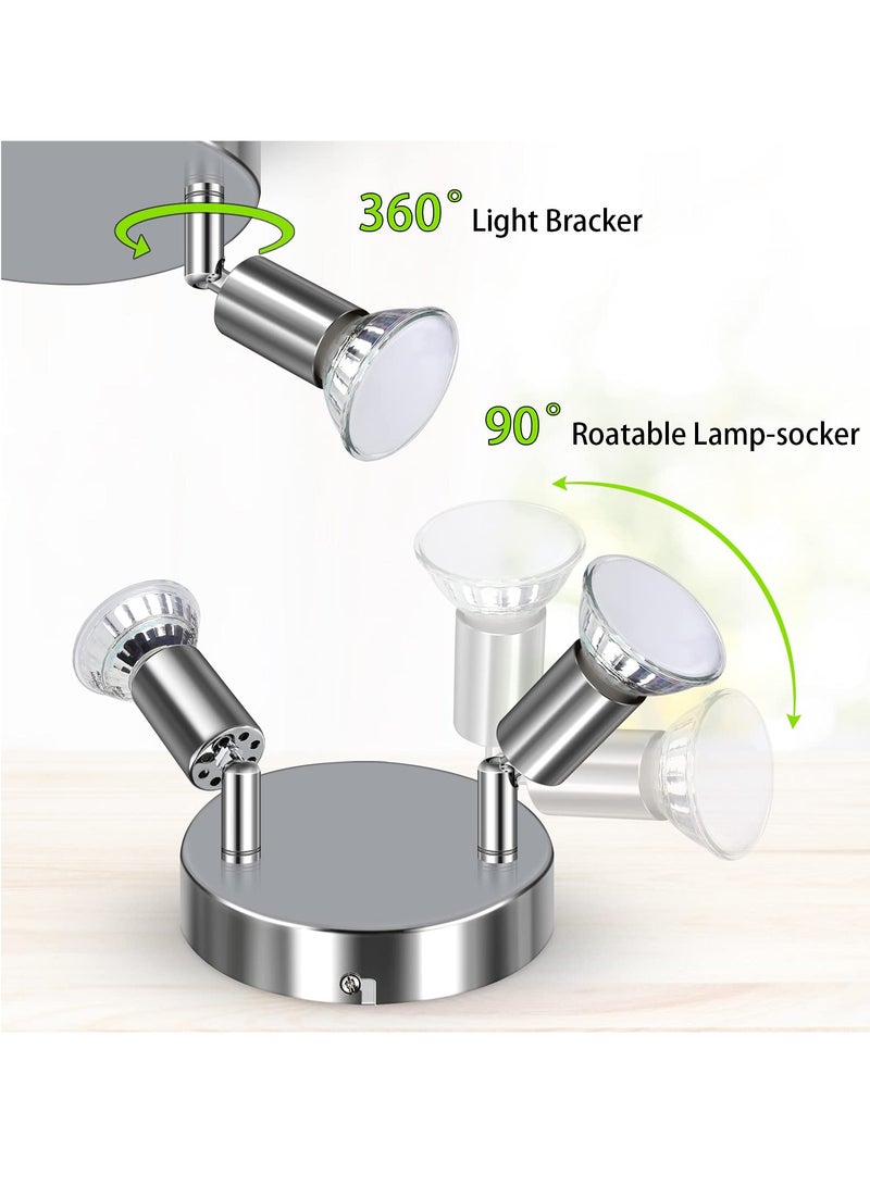 مصباح سقف LED قابل للدوران، مصباح دائري دوار في اتجاهين، مصابيح سقف LED، مصباح سقف للمطبخ، غرفة المعيشة، غرفة النوم، كروم أبيض - Image 5