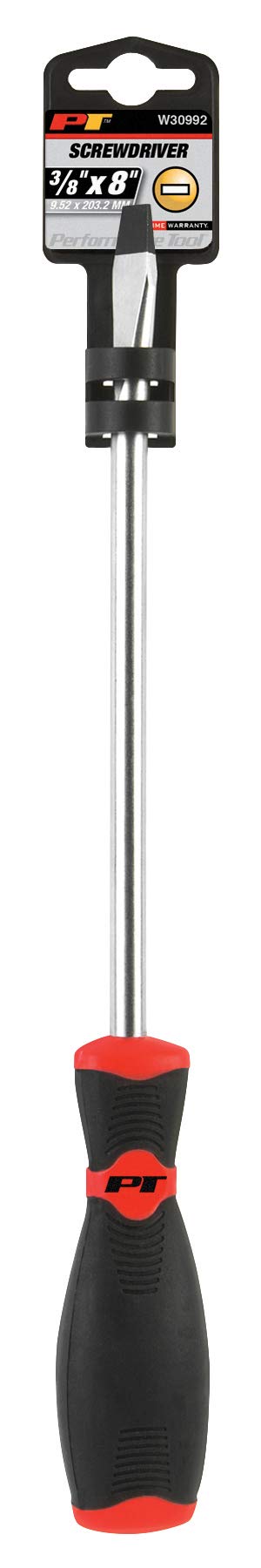 Performance Tool W30992 Black & Red Slotted Screwdriver, 3/8-Inch x 8-Inch - Image 2