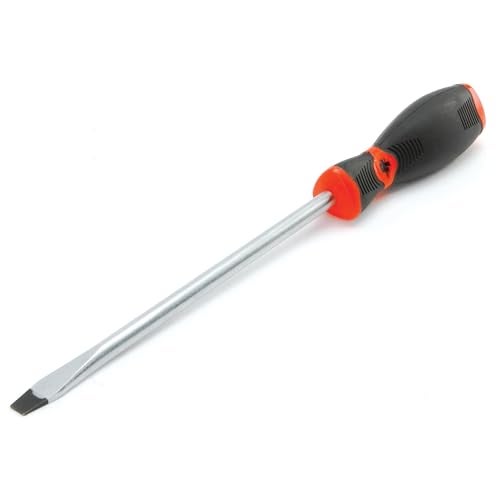 Performance Tool W30992 Black & Red Slotted Screwdriver, 3/8-Inch x 8-Inch - Image 1