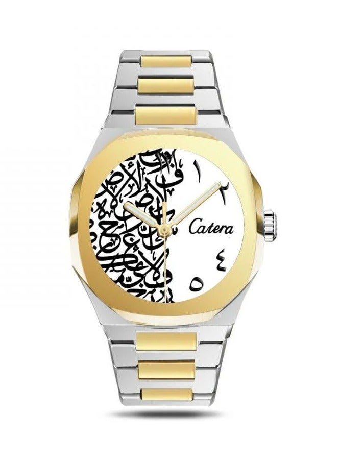 كاتيرا ساعة رجالية استيل من كاتيرا بتصميم عصري و أنيق و بجودة عالية ضد الماء مع النقش العربي