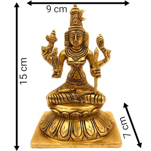 Bhunes Brass Kamakshi Amman Idol – Divine Goddess Murti, Shri Kamakshi MATA Statue, Kamakshi Bhagwati Sculpture for Pooja, Home Decor, Temple, Gifts,Gold, 6 Inch, 1 Piece - Image 5