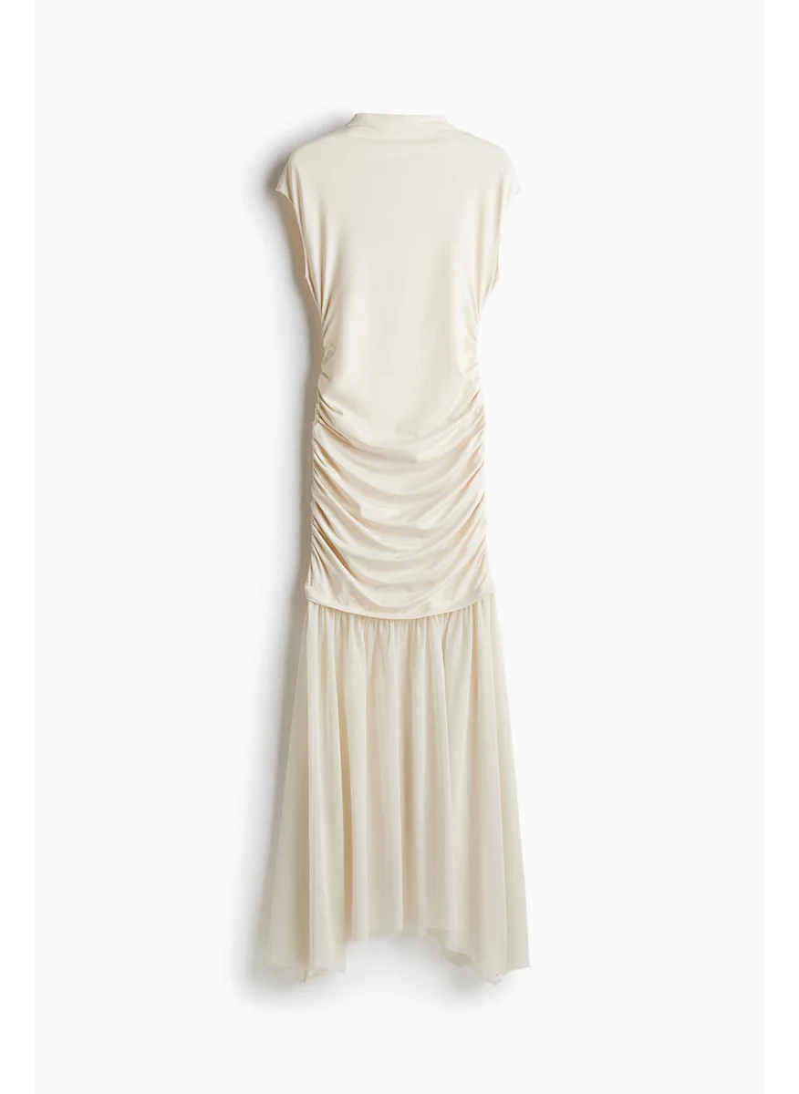اتش اند ام Draped Mesh-Skirt Dress