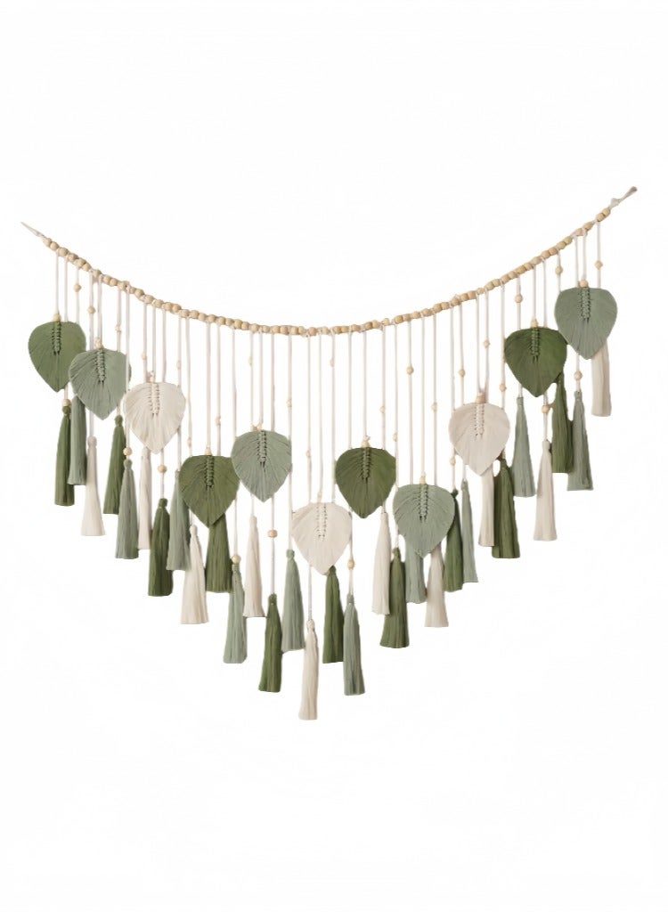 Large Wall Hanging, Bohemian Leaf Tapestry Wall Decor Handwoven Hanging Chic Bohemian Style Wall Art Home Decor for Bedroom, Living Room, Nursery, Office, 125cm * 75cm - Image 5