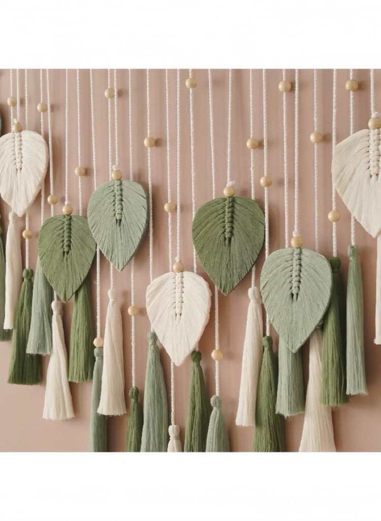 Large Wall Hanging, Bohemian Leaf Tapestry Wall Decor Handwoven Hanging Chic Bohemian Style Wall Art Home Decor for Bedroom, Living Room, Nursery, Office, 125cm * 75cm - Image 4