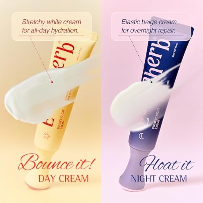 ESSENHERB Day to Night Routine Program – 24H K Beauty Skincare Set with Bounce It Day Cream & Float It Night Cream – Vegan Korean Moisturizer Duo for Hydration, Firming & Wrinkle Care (1.01oz&1.o1oz) - Image 5
