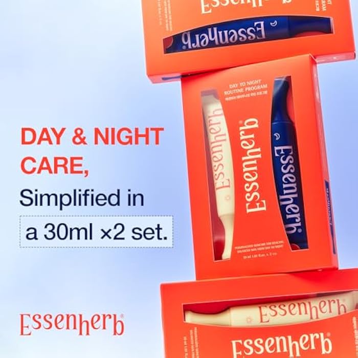 ESSENHERB Day to Night Routine Program – 24H K Beauty Skincare Set with Bounce It Day Cream & Float It Night Cream – Vegan Korean Moisturizer Duo for Hydration, Firming & Wrinkle Care (1.01oz&1.o1oz) - Image 2