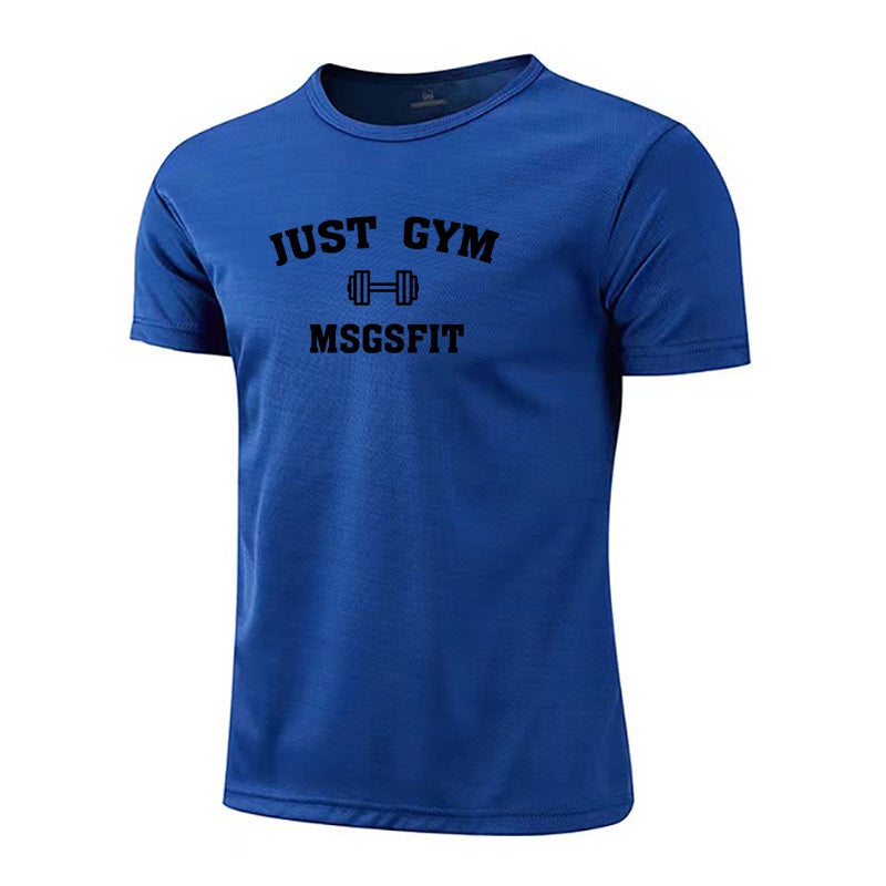 Summer Fitness muscle Sports men''s T-shirt breathable moisture absorption training short sleeve quick-drying round neck Gym bodybuilding - Image 1