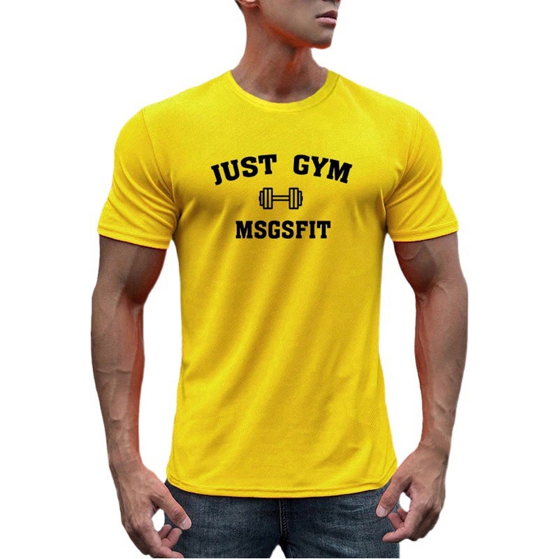 Summer Fitness muscle Sports men''s T-shirt breathable moisture absorption training short sleeve quick-drying round neck Gym bodybuilding - Image 2